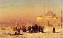 Auf dem Weg zwischen alten und neuen Kairo, Zitadelle Moschee vo Auf dem Weg zwischen alten und neuen Kairo, Zitadelle Moschee vo