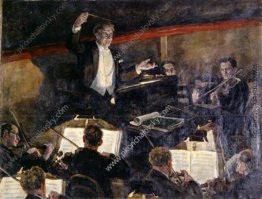 Leiter Nikolai Semenovich Golovanov und Orchester Leiter Nikolai Semenovich Golovanov und Orchester