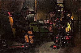 Rembrant devisant avec son ami le rabbin, le soir dans son ateli Rembrant devisant avec son ami le rabbin, le soir dans son ateli