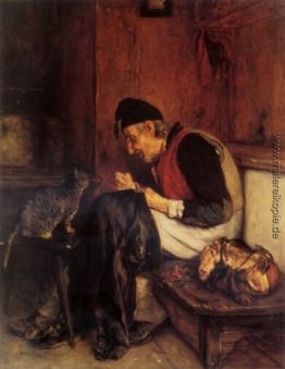 Alter Mann, der zu nähen Alter Mann, der zu nähen