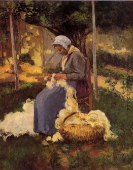 Weiblich Peasant Krempeln Wolle Weiblich Peasant Krempeln Wolle