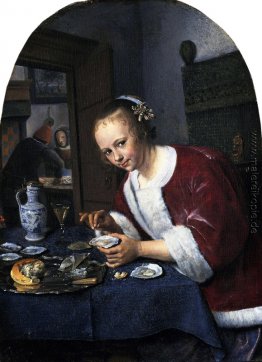 Mädchen essen Austern Mädchen essen Austern
