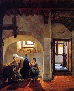 Frau und Kind im Keller Frau und Kind im Keller