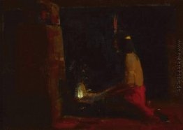 Hopi-Indianer bei einer Feuerstelle Hopi-Indianer bei einer Feuerstelle