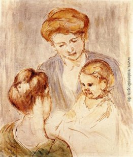 Ein Baby-Lächeln Zwei junge Frauen an Ein Baby-Lächeln Zwei junge Frauen an