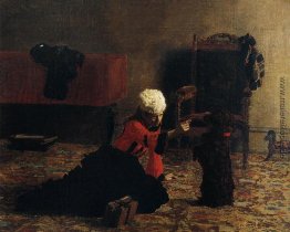 Elizabeth Crowell mit einem Hund Elizabeth Crowell mit einem Hund