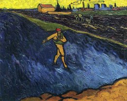 Der Sower Stadtrände von Arles im Hintergrund Der Sower Stadtrände von Arles im Hintergrund