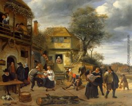 Bauern vor einem Gasthaus Bauern vor einem Gasthaus