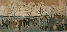 Japanische Triptychondruck zeigt japanische und ausländische Men Japanische Triptychondruck zeigt japanische und ausländische Men