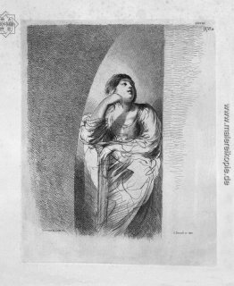 Halbfigur der sitzenden Frau, ihr Gesicht auf seine rechte Hand, Halbfigur der sitzenden Frau, ihr Gesicht auf seine rechte Hand,