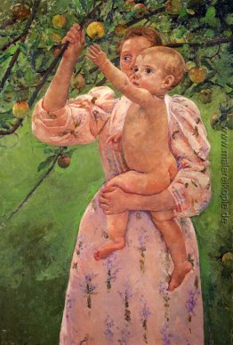 Baby, das für einen Apfel Baby, das für einen Apfel