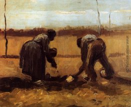 Peasant Mann und Frau, die Kartoffeln Peasant Mann und Frau, die Kartoffeln