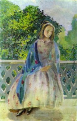Junges Mädchen auf dem Balkon Junges Mädchen auf dem Balkon