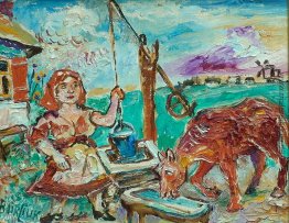 Frau mit roten Kuh Frau mit roten Kuh