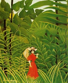 Woman in Red im Wald Woman in Red im Wald
