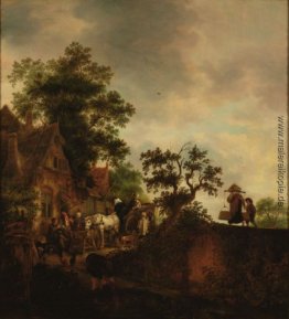 Reisende Halt vor dem Inn Reisende Halt vor dem Inn