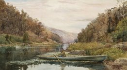 Boatman auf dem Hawkesbury River, Cole und Candle Creek, in der Boatman auf dem Hawkesbury River, Cole und Candle Creek, in der