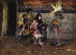 Paare in der spanischen Kleid mit zwei Papageien (El Matador) Paare in der spanischen Kleid mit zwei Papageien (El Matador)