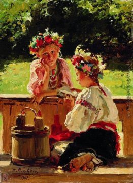 Mädchen von der Sonne beleuchtet Mädchen von der Sonne beleuchtet