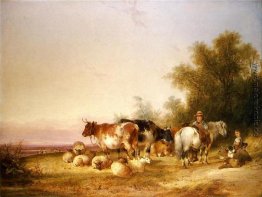 Herders Stillstehen am Mittagessen Herders Stillstehen am Mittagessen
