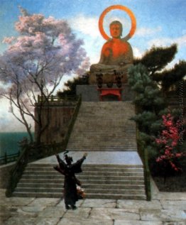 Eine japanische Anflehen einer Gottheit Eine japanische Anflehen einer Gottheit