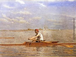 John Biglin in einem Skiff John Biglin in einem Skiff