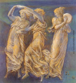 Drei weibliche Figuren tanzen und spielen Drei weibliche Figuren tanzen und spielen