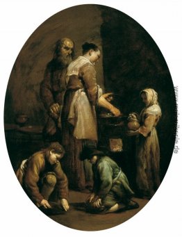 Interieur mit einer Familie von Bauern Interieur mit einer Familie von Bauern