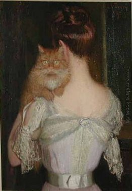 Frau mit einer Katze Frau mit einer Katze
