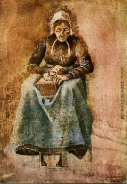 Woman Mahlen von Kaffee Woman Mahlen von Kaffee