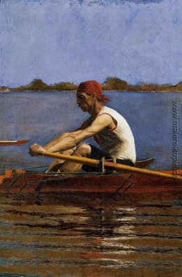 John Biglin in einem Skiff John Biglin in einem Skiff