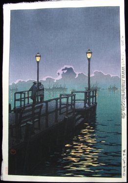 Pier in Otaru, Hafen bei Nacht Pier in Otaru, Hafen bei Nacht