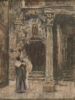 Pierrot und Frau umarmend Pierrot und Frau umarmend