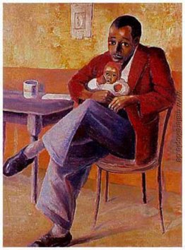 Der stolze Vater, Manakedi Naky auf Bernard Sekoto Knee Der stolze Vater, Manakedi Naky auf Bernard Sekoto Knee