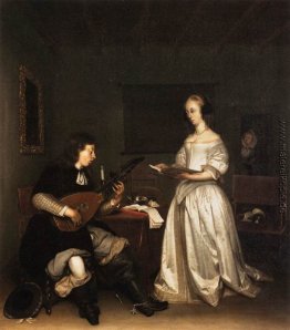 Die Duet: Sänger und Theorbo Spieler Die Duet: Sänger und Theorbo Spieler