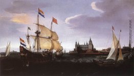 Ankunft von einem niederländischen Dreimaster auf Schloss Kronbe Ankunft von einem niederländischen Dreimaster auf Schloss Kronbe