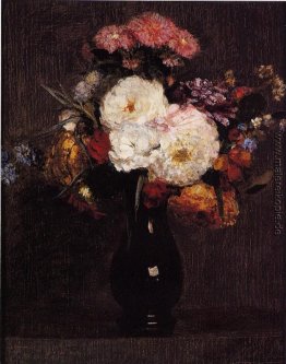 Dahlien, Queens Gänseblümchen, Rosen und Kornblumen Dahlien, Queens Gänseblümchen, Rosen und Kornblumen