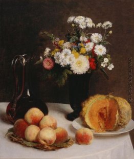 Stillleben mit einer Karaffe Blumen und Früchte Stillleben mit einer Karaffe Blumen und Früchte
