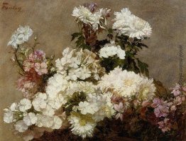 Weiß Phlox Sommer Chrysanthemum und Rittersporn Weiß Phlox Sommer Chrysanthemum und Rittersporn