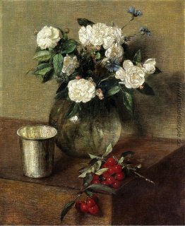 Weiße Rosen und Kirschen Weiße Rosen und Kirschen