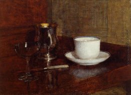 Stillleben Glas, Silberbecher und Tasse Champagn Stillleben Glas, Silberbecher und Tasse Champagn
