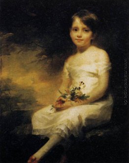 Kleines Mädchen-Holding-Blumen, Porträt von Nancy Graham Kleines Mädchen-Holding-Blumen, Porträt von Nancy Graham