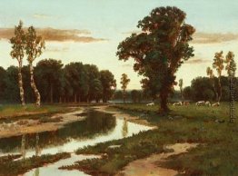 Weiden lassen des Viehs in der Nähe des Flusses Weiden lassen des Viehs in der Nähe des Flusses