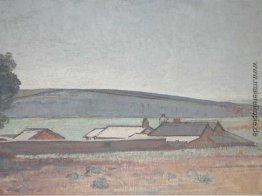 Südliche Vales Landschaft mit Farm Settlement auf den Vordergrun Südliche Vales Landschaft mit Farm Settlement auf den Vordergrun