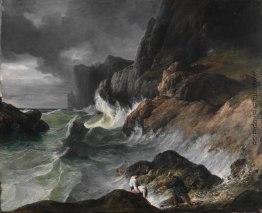 Stormy Coast Szene nach einem Schiffbruch Stormy Coast Szene nach einem Schiffbruch