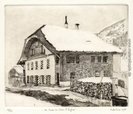 Die Gemeinde-Kirche-Haus in Vers-l'Eglise - im Kanton Waadt, Sch Die Gemeinde-Kirche-Haus in Vers-l'Eglise - im Kanton Waadt, Sch