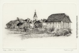Ätzen: Blick auf das Dorf Ollon, von der Straße auf Vers-Chiez, Ätzen: Blick auf das Dorf Ollon, von der Straße auf Vers-Chiez,
