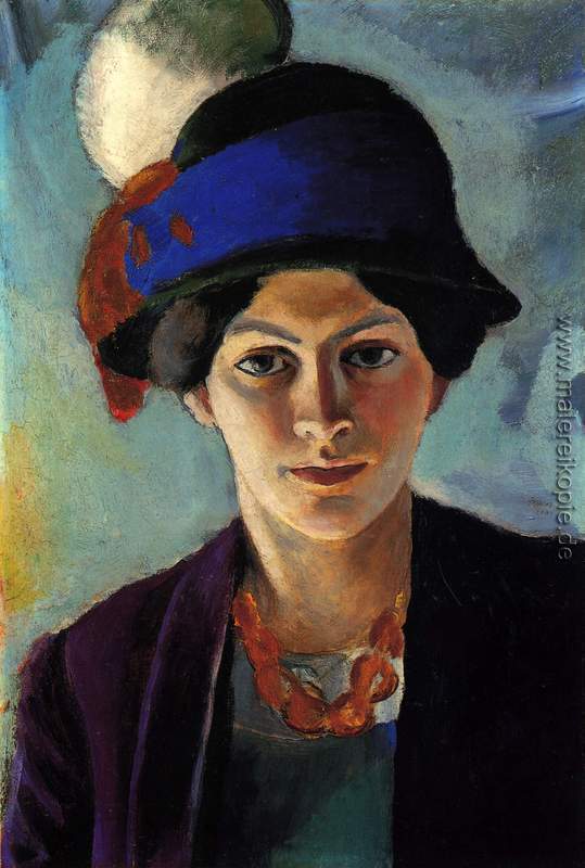 Bildnis der Frau des Künstlers mit einem Hut