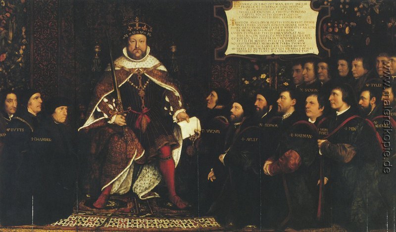Henry VIII Übergabe einer Urkunde an Thomas Vicary, zum Gedenken