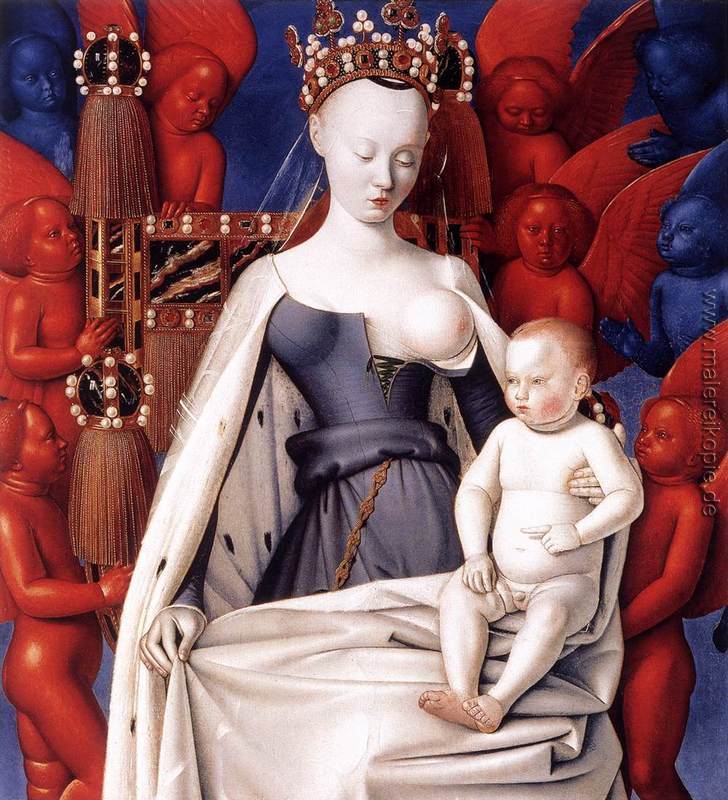 Madonna mit Kind. Linken Seite des Diptychon de Melun